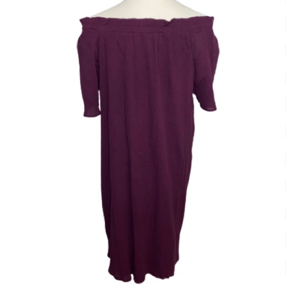 NWT Cassee’s Burgundy Off Shoulder Dress Size 2X - Picture 4 of 6
